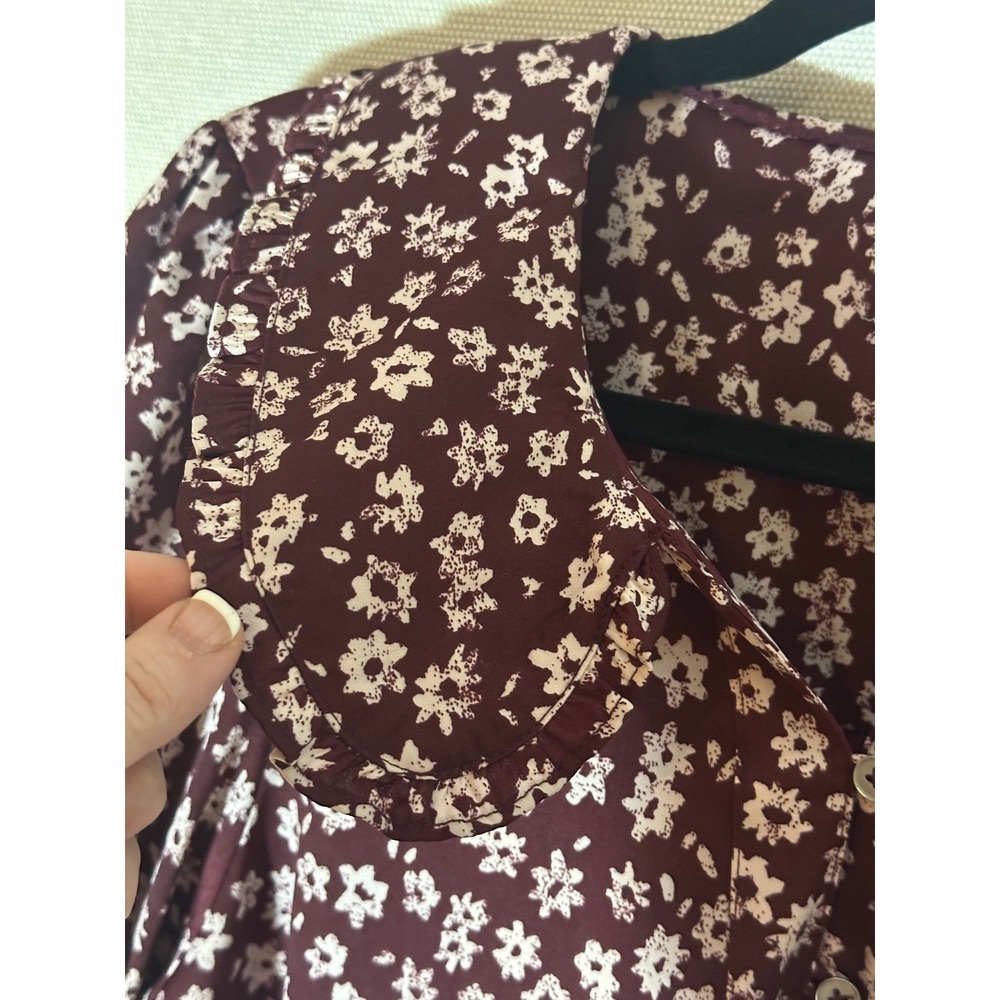 PILCRO The Keira Blouse Sz 2X Ditsy Floral Peter Pan Collar Ruffle Puff Sleeve - Picture 4 of 13